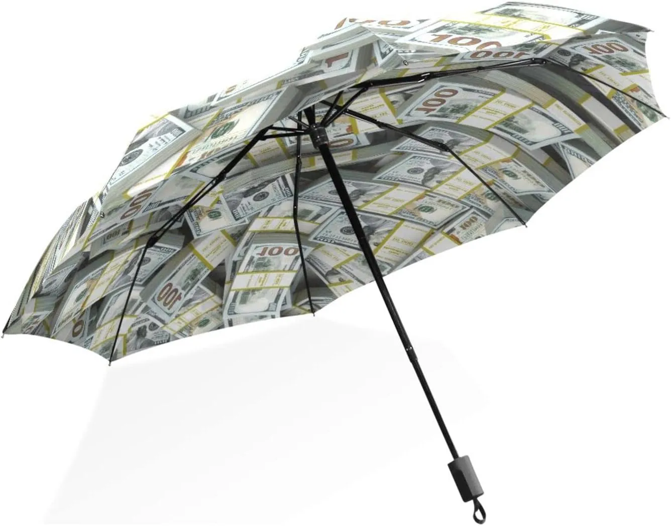 Poeticcity Rain Travel Umbrella, Hand Open Close Windproof Waterproof Folding Umbrella, Compact Canopy Strong Ray Parasol Umbrella