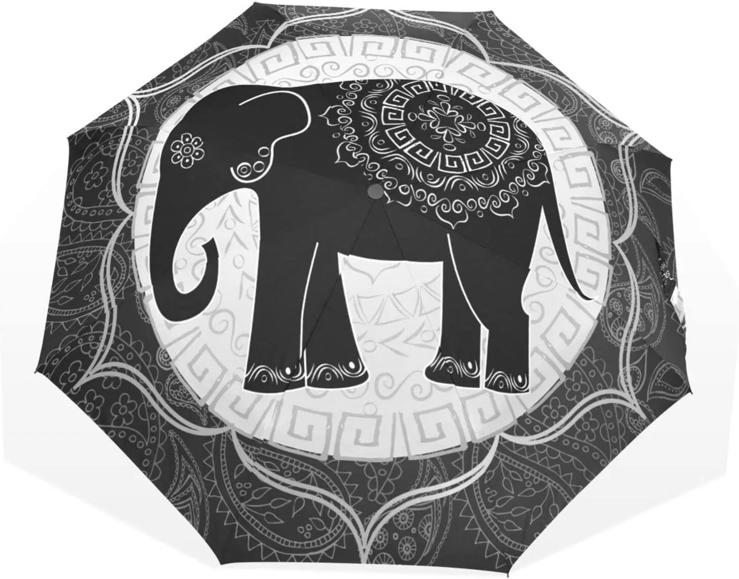 Poeticcity Rain Travel Umbrella, Hand Open Close Windproof Waterproof Folding Umbrella, Compact Canopy Strong Ray Parasol Umbrella