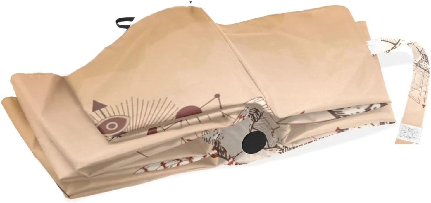 Poeticcity Rain Travel Umbrella, Hand Open Close Windproof Waterproof Folding Umbrella, Compact Canopy Strong Ray Parasol Umbrella