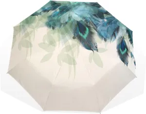 Poeticcity Rain Travel Umbrella, Hand Open Close Windproof Waterproof Folding Umbrella, Compact Canopy Strong Ray Parasol Umbrella