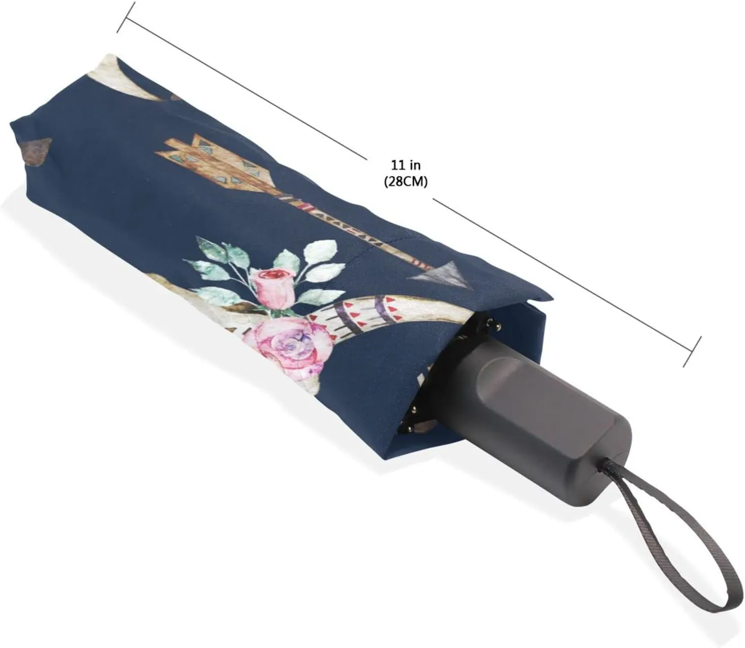 Poeticcity Rain Travel Umbrella, Hand Open Close Windproof Waterproof Folding Umbrella, Compact Canopy Strong Ray Parasol Umbrella