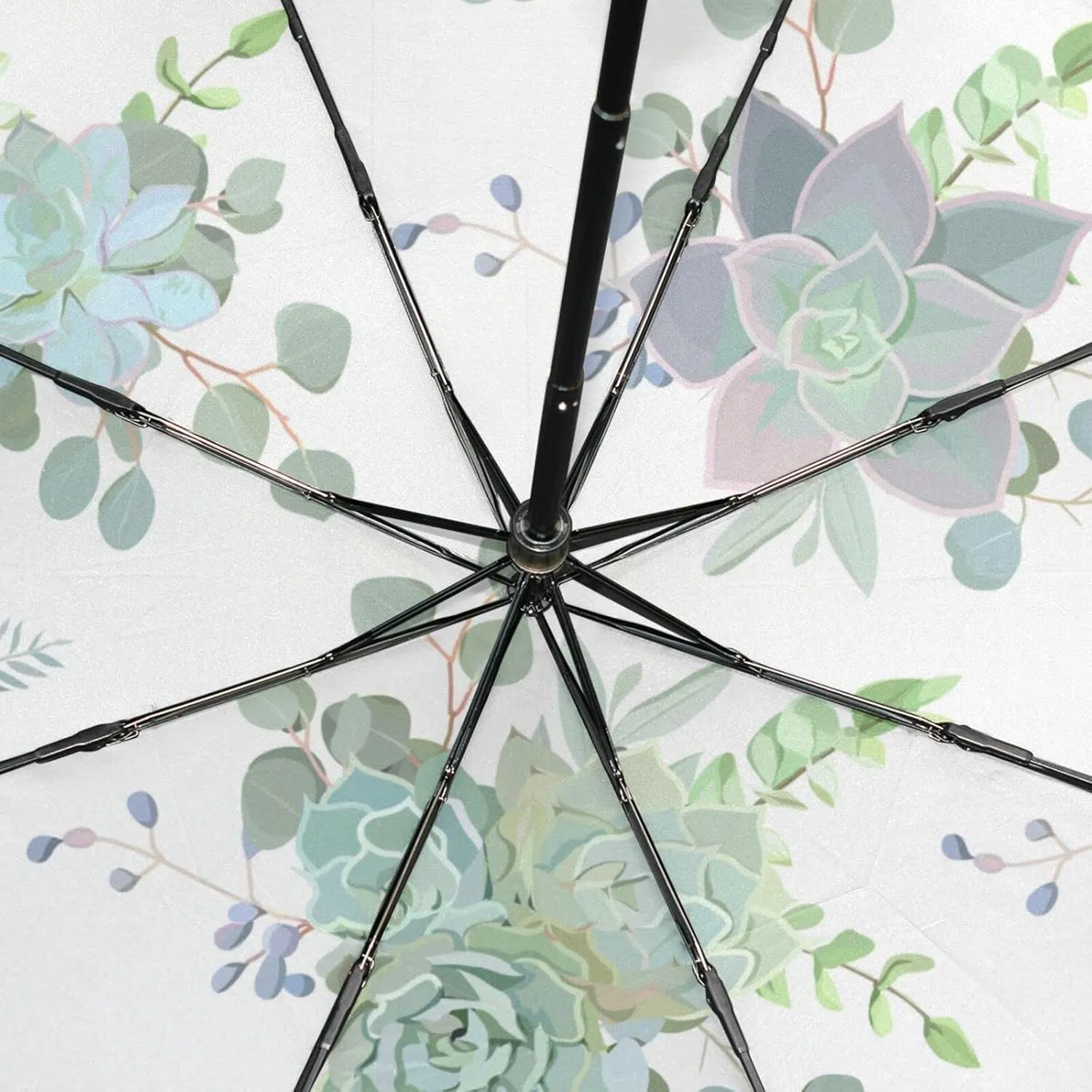 Poeticcity Rain Travel Umbrella, Hand Open Close Windproof Waterproof Folding Umbrella, Compact Canopy Strong Ray Parasol Umbrella