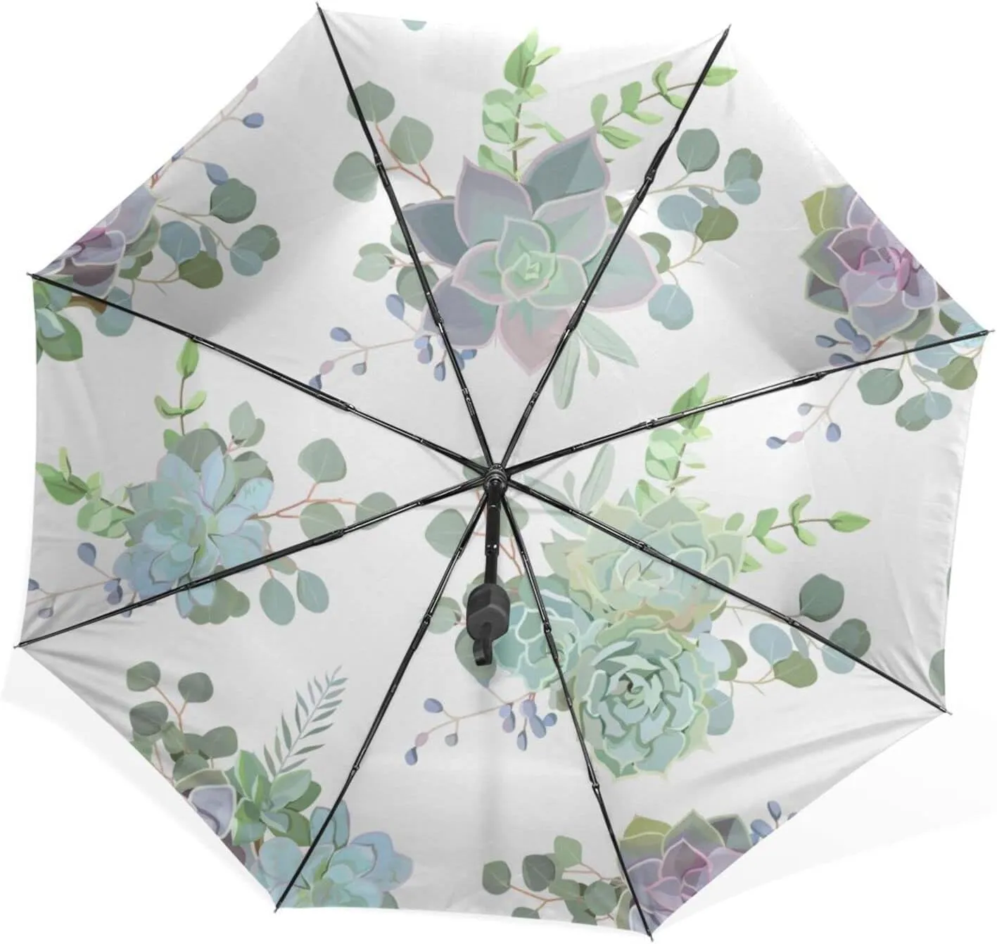 Poeticcity Rain Travel Umbrella, Hand Open Close Windproof Waterproof Folding Umbrella, Compact Canopy Strong Ray Parasol Umbrella