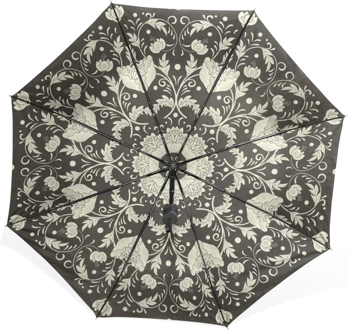 Poeticcity Rain Travel Umbrella, Hand Open Close Windproof Waterproof Folding Umbrella, Compact Canopy Strong Ray Parasol Umbrella