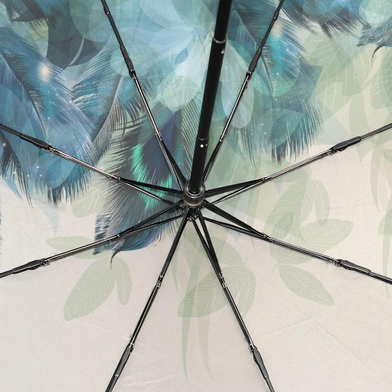 Poeticcity Rain Travel Umbrella, Hand Open Close Windproof Waterproof Folding Umbrella, Compact Canopy Strong Ray Parasol Umbrella