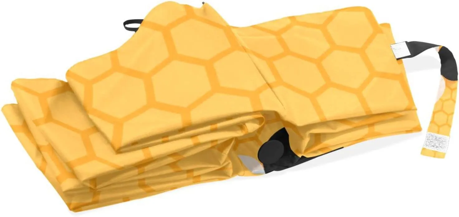 Poeticcity Rain Travel Umbrella, Hand Open Close Windproof Waterproof Folding Umbrella, Compact Canopy Strong Ray Parasol Umbrella