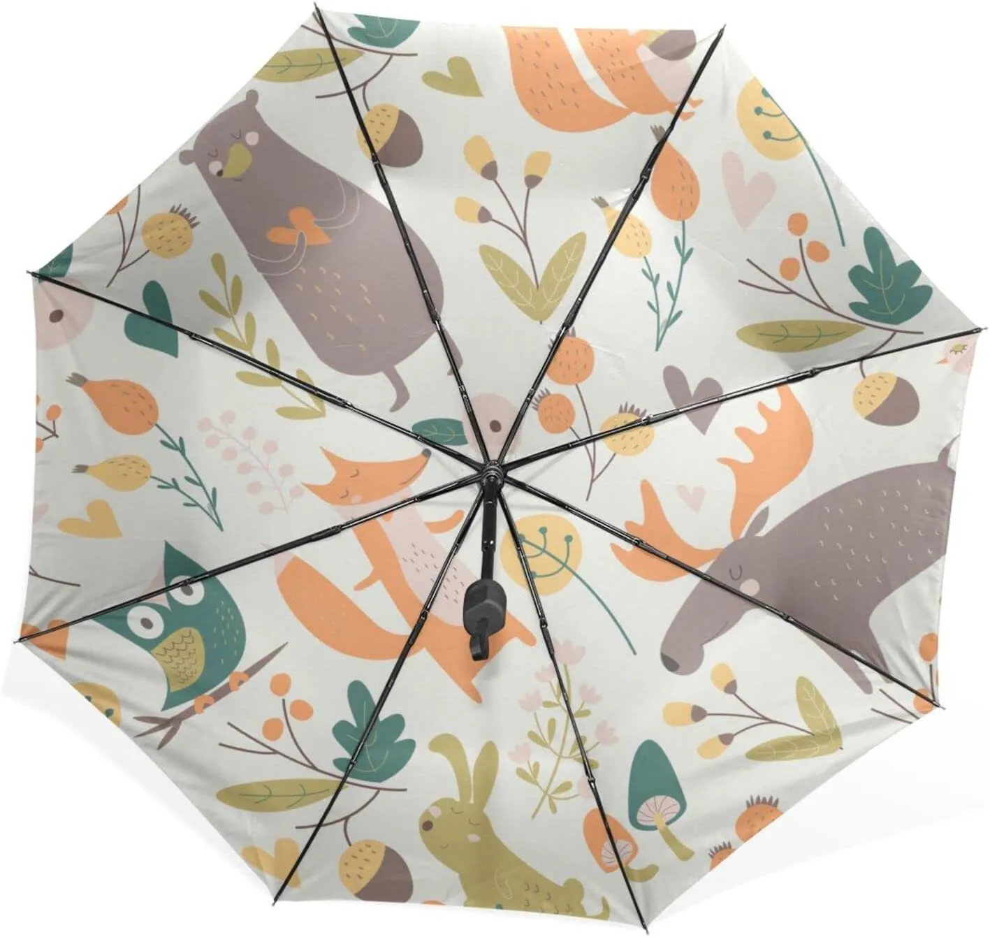 Poeticcity Rain Travel Umbrella, Hand Open Close Windproof Waterproof Folding Umbrella, Compact Canopy Strong Ray Parasol Umbrella