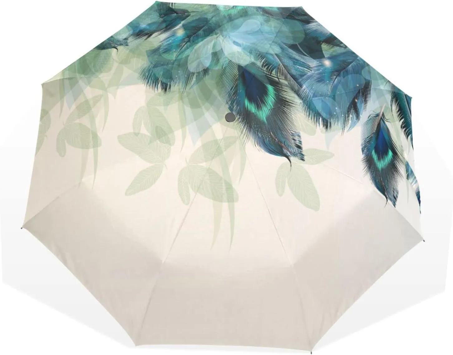 Poeticcity Rain Travel Umbrella, Hand Open Close Windproof Waterproof Folding Umbrella, Compact Canopy Strong Ray Parasol Umbrella