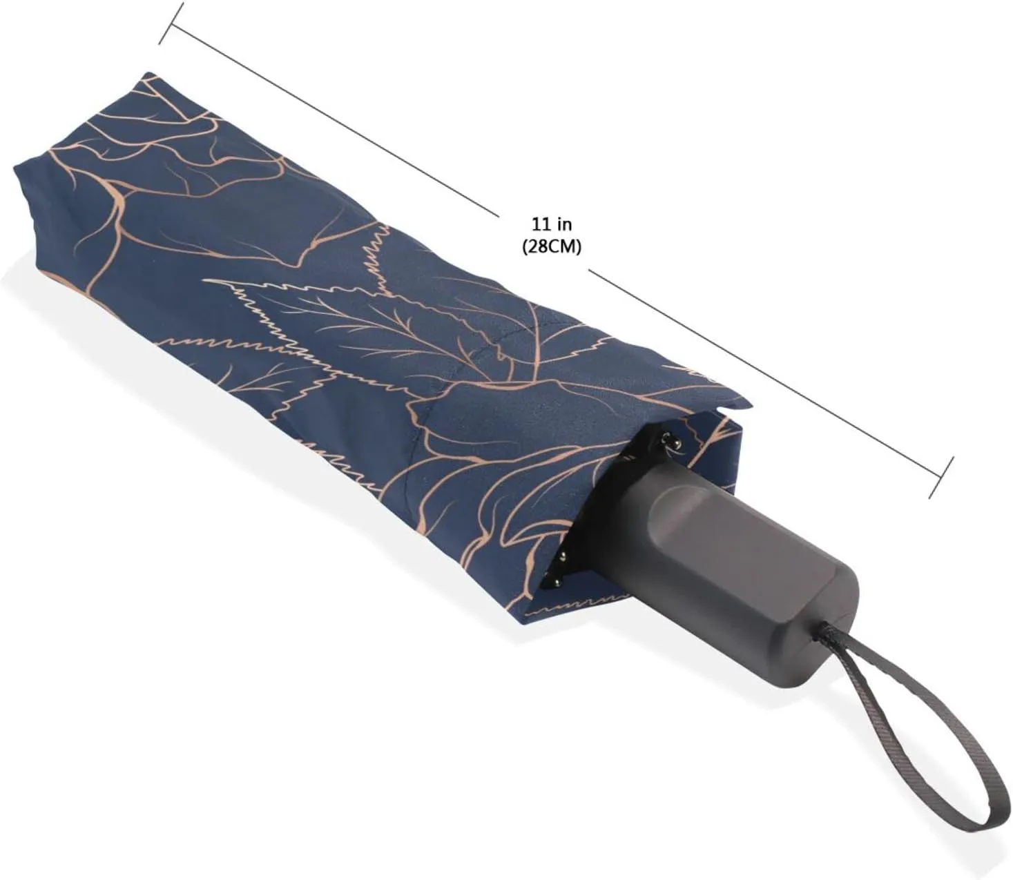 Poeticcity Rain Travel Umbrella, Hand Open Close Windproof Waterproof Folding Umbrella, Compact Canopy Strong Ray Parasol Umbrella
