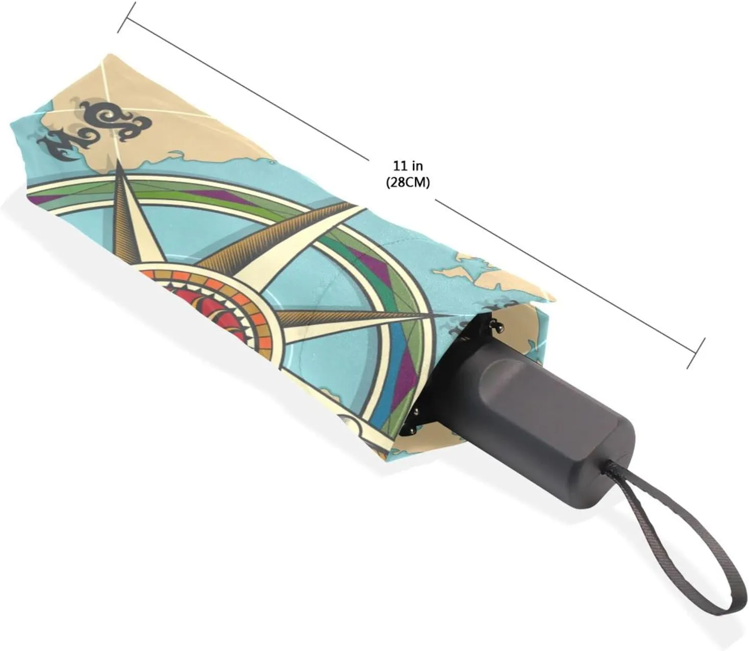 Poeticcity Rain Travel Umbrella, Hand Open Close Windproof Waterproof Folding Umbrella, Compact Canopy Strong Ray Parasol Umbrella