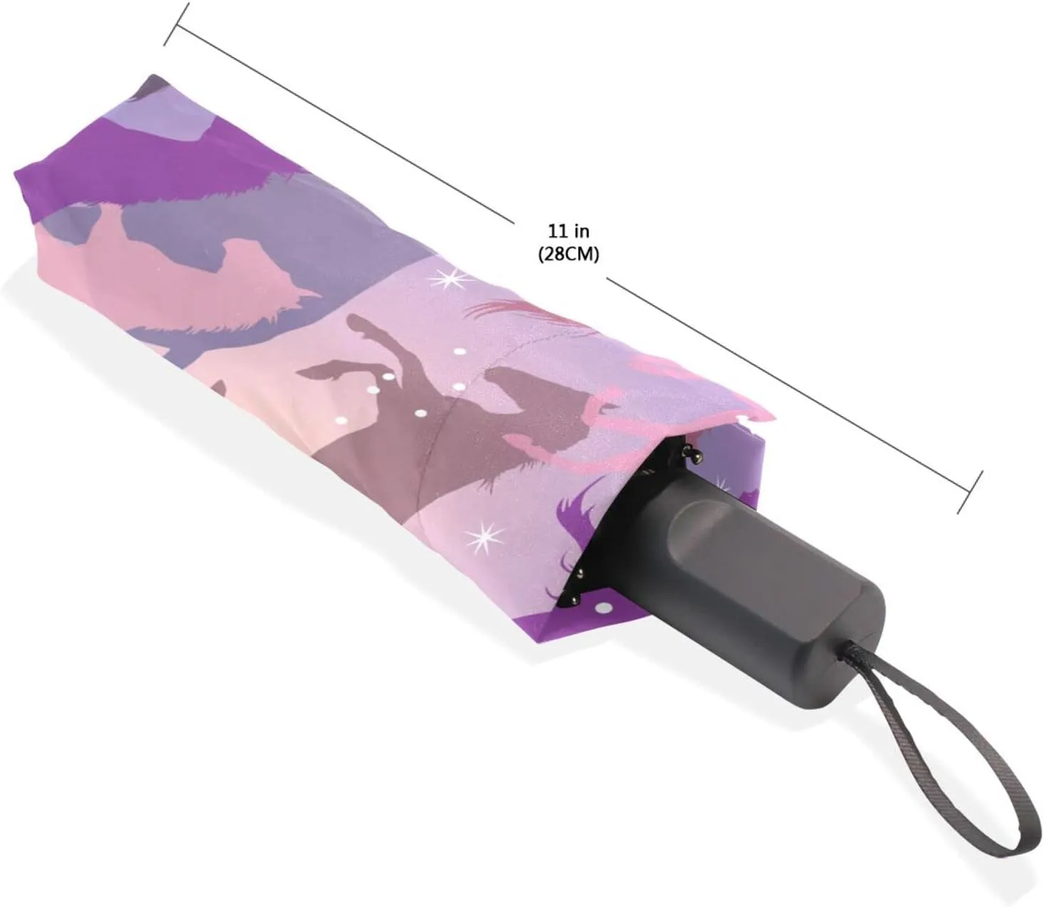 Poeticcity Rain Travel Umbrella, Hand Open Close Windproof Waterproof Folding Umbrella, Compact Canopy Strong Ray Parasol Umbrella