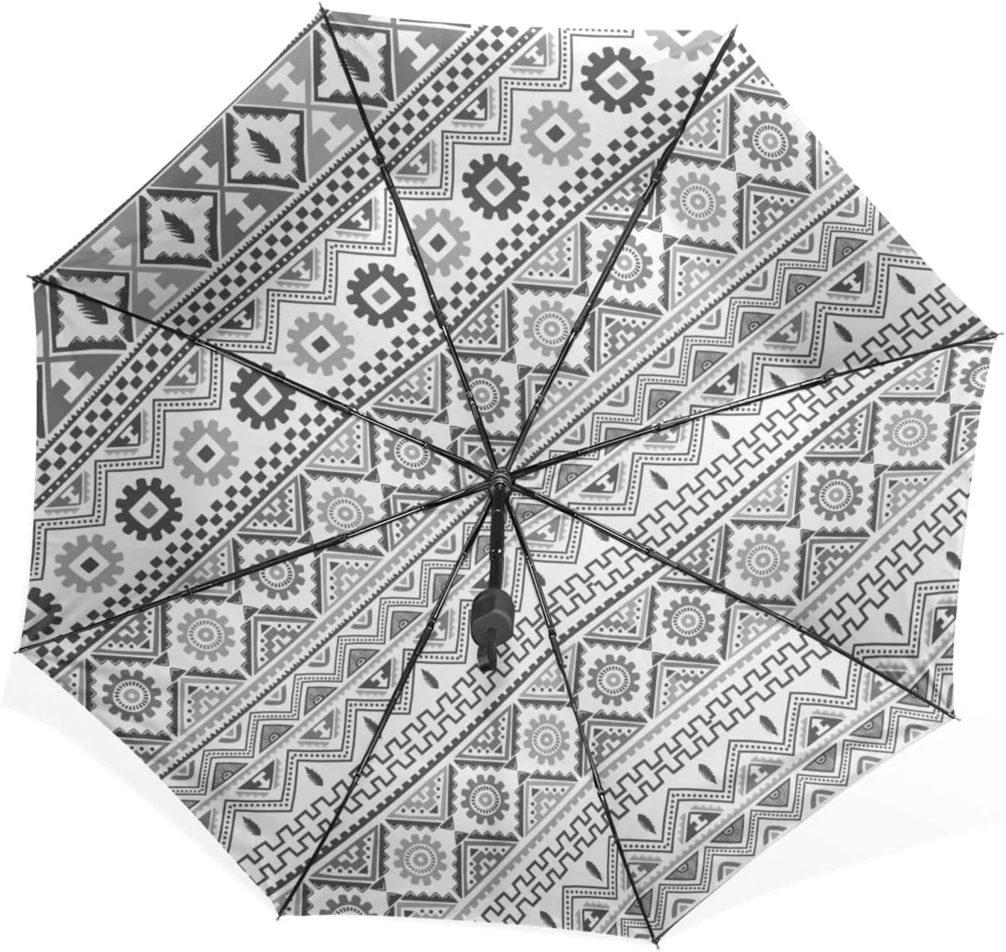 Poeticcity Rain Travel Umbrella, Hand Open Close Windproof Waterproof Folding Umbrella, Compact Canopy Strong Ray Parasol Umbrella