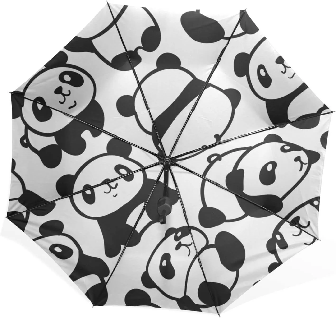 Poeticcity Rain Travel Umbrella, Hand Open Close Windproof Waterproof Folding Umbrella, Compact Canopy Strong Ray Parasol Umbrella