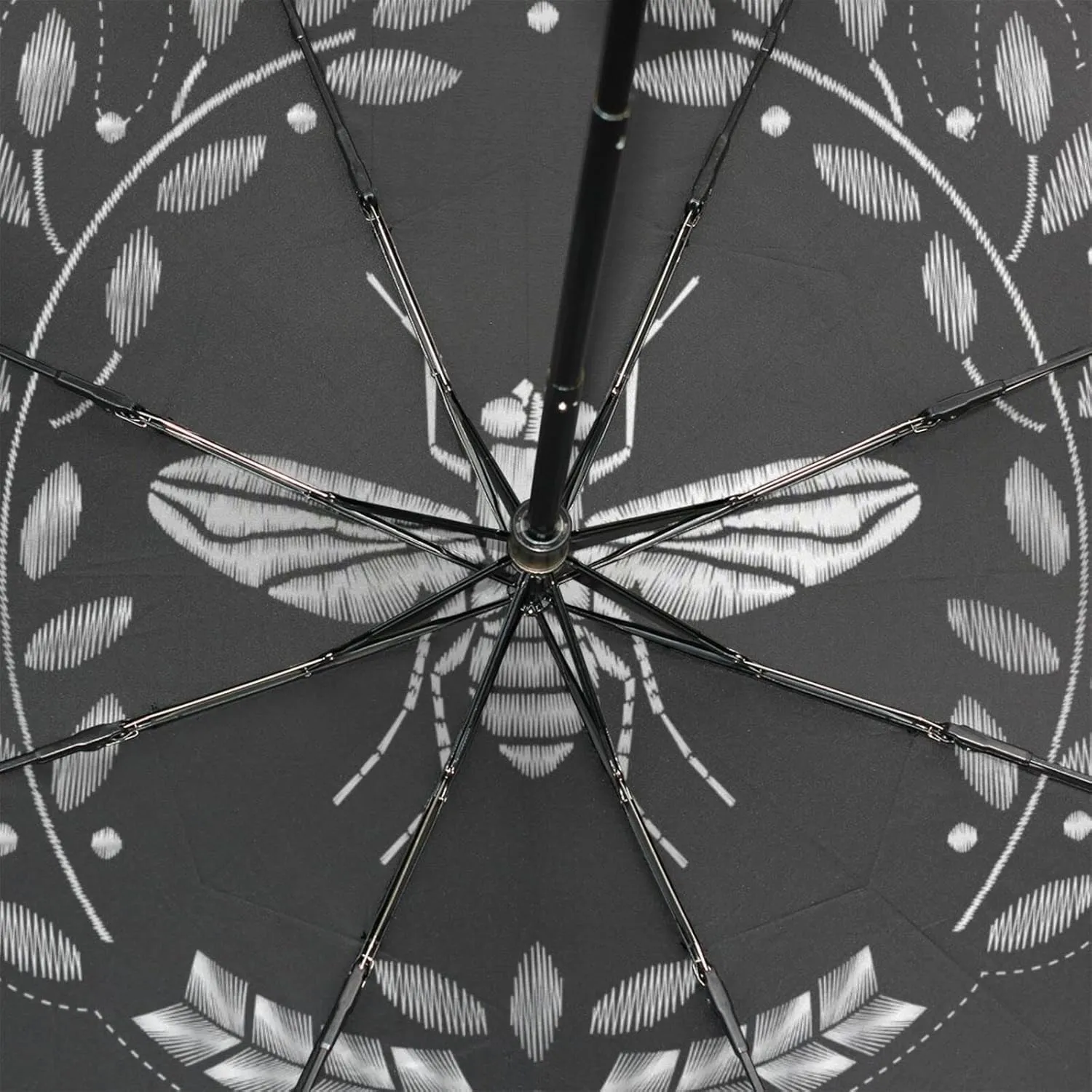 Poeticcity Rain Travel Umbrella, Hand Open Close Windproof Waterproof Folding Umbrella, Compact Canopy Strong Ray Parasol Umbrella