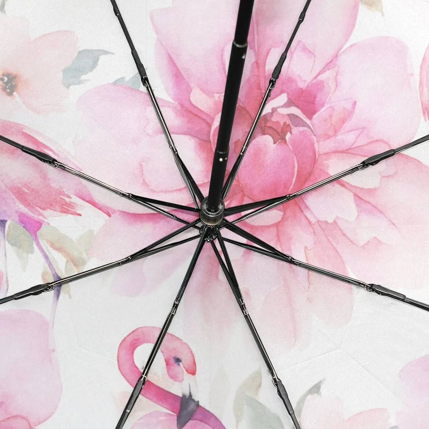 Poeticcity Rain Travel Umbrella, Hand Open Close Windproof Waterproof Folding Umbrella, Compact Canopy Strong Ray Parasol Umbrella