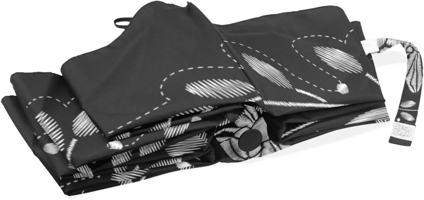 Poeticcity Rain Travel Umbrella, Hand Open Close Windproof Waterproof Folding Umbrella, Compact Canopy Strong Ray Parasol Umbrella