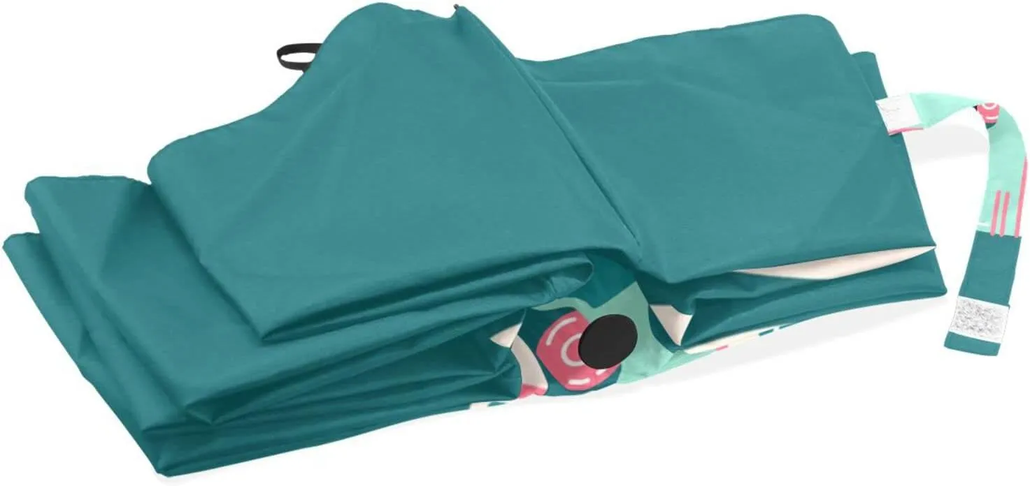 Poeticcity Rain Travel Umbrella, Hand Open Close Windproof Waterproof Folding Umbrella, Compact Canopy Strong Ray Parasol Umbrella
