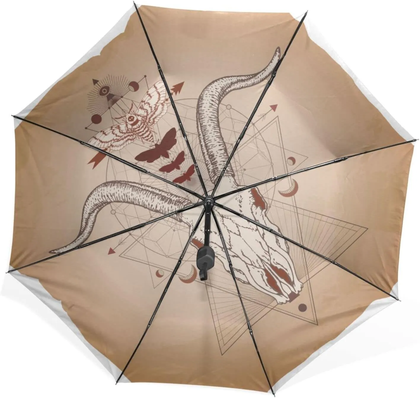 Poeticcity Rain Travel Umbrella, Hand Open Close Windproof Waterproof Folding Umbrella, Compact Canopy Strong Ray Parasol Umbrella