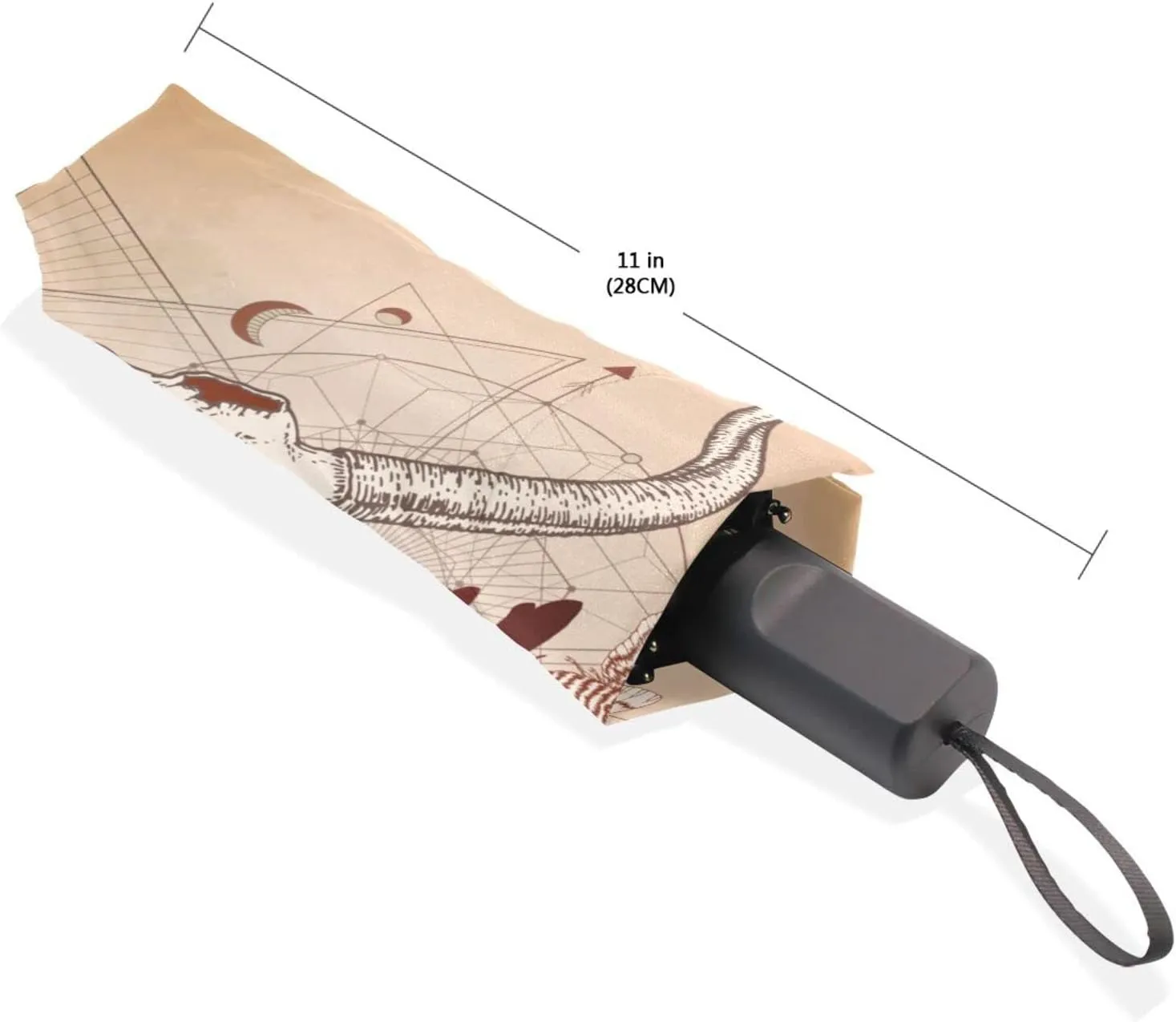 Poeticcity Rain Travel Umbrella, Hand Open Close Windproof Waterproof Folding Umbrella, Compact Canopy Strong Ray Parasol Umbrella