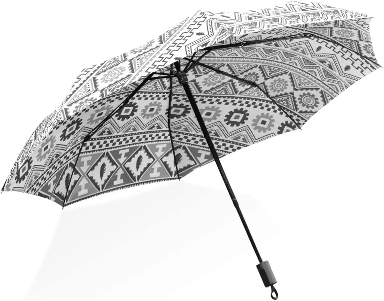 Poeticcity Rain Travel Umbrella, Hand Open Close Windproof Waterproof Folding Umbrella, Compact Canopy Strong Ray Parasol Umbrella