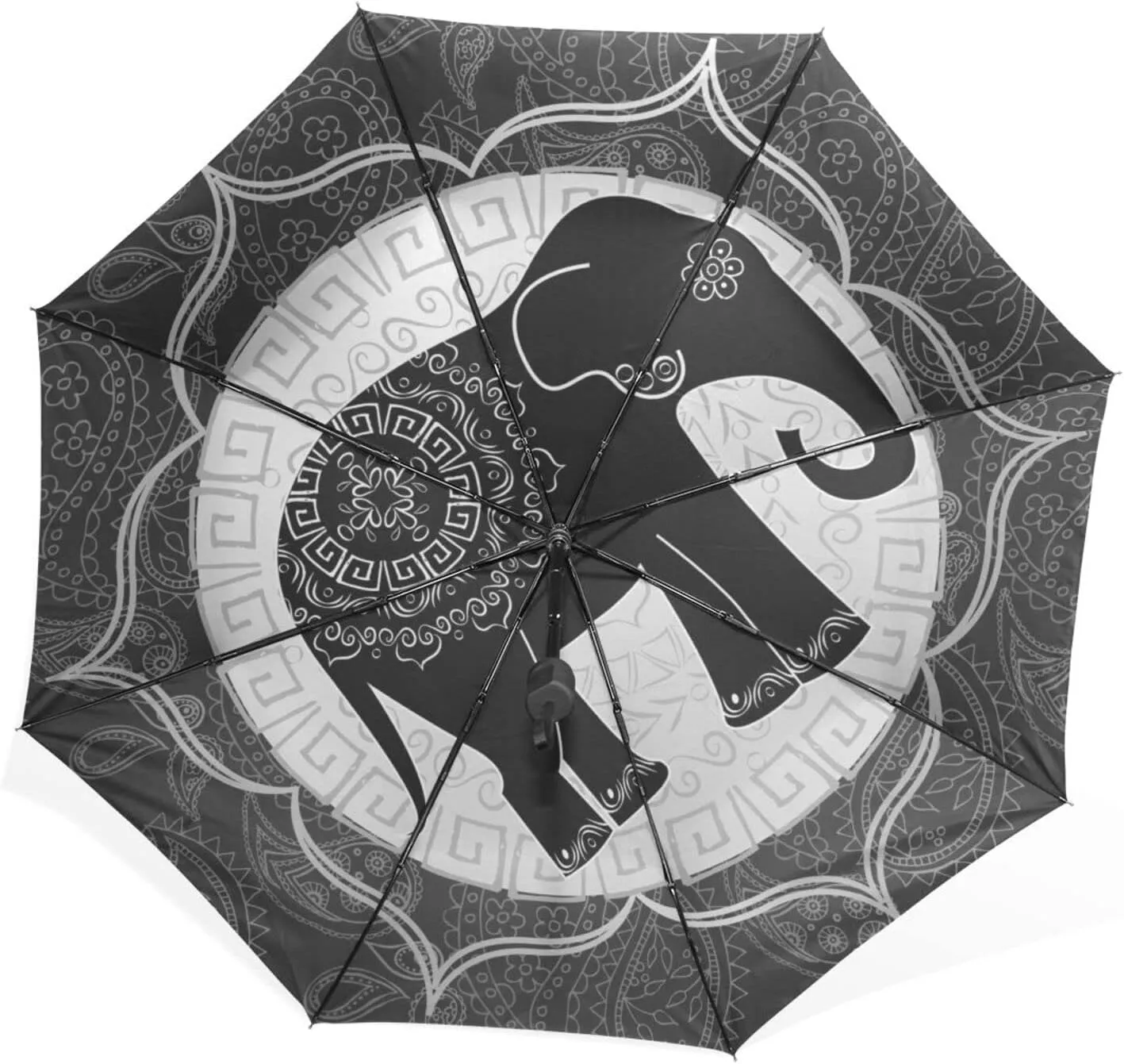 Poeticcity Rain Travel Umbrella, Hand Open Close Windproof Waterproof Folding Umbrella, Compact Canopy Strong Ray Parasol Umbrella