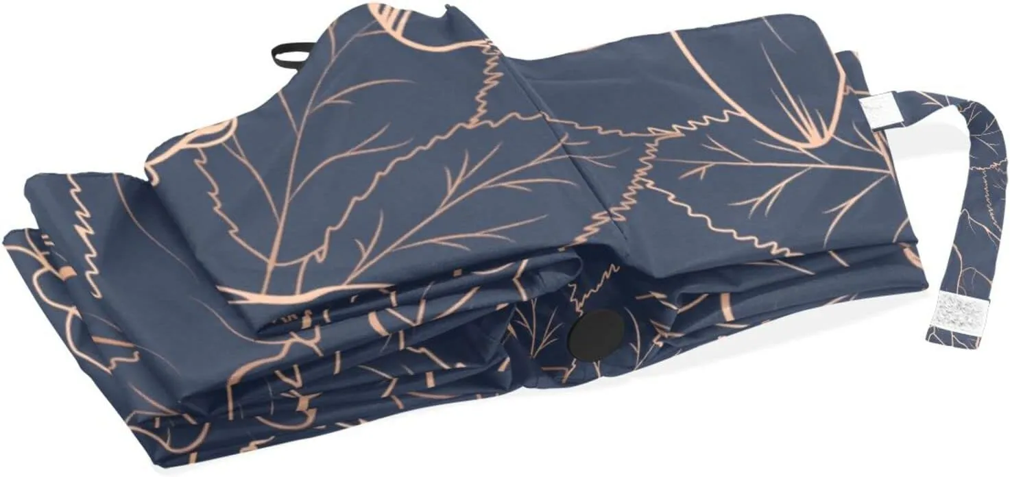 Poeticcity Rain Travel Umbrella, Hand Open Close Windproof Waterproof Folding Umbrella, Compact Canopy Strong Ray Parasol Umbrella
