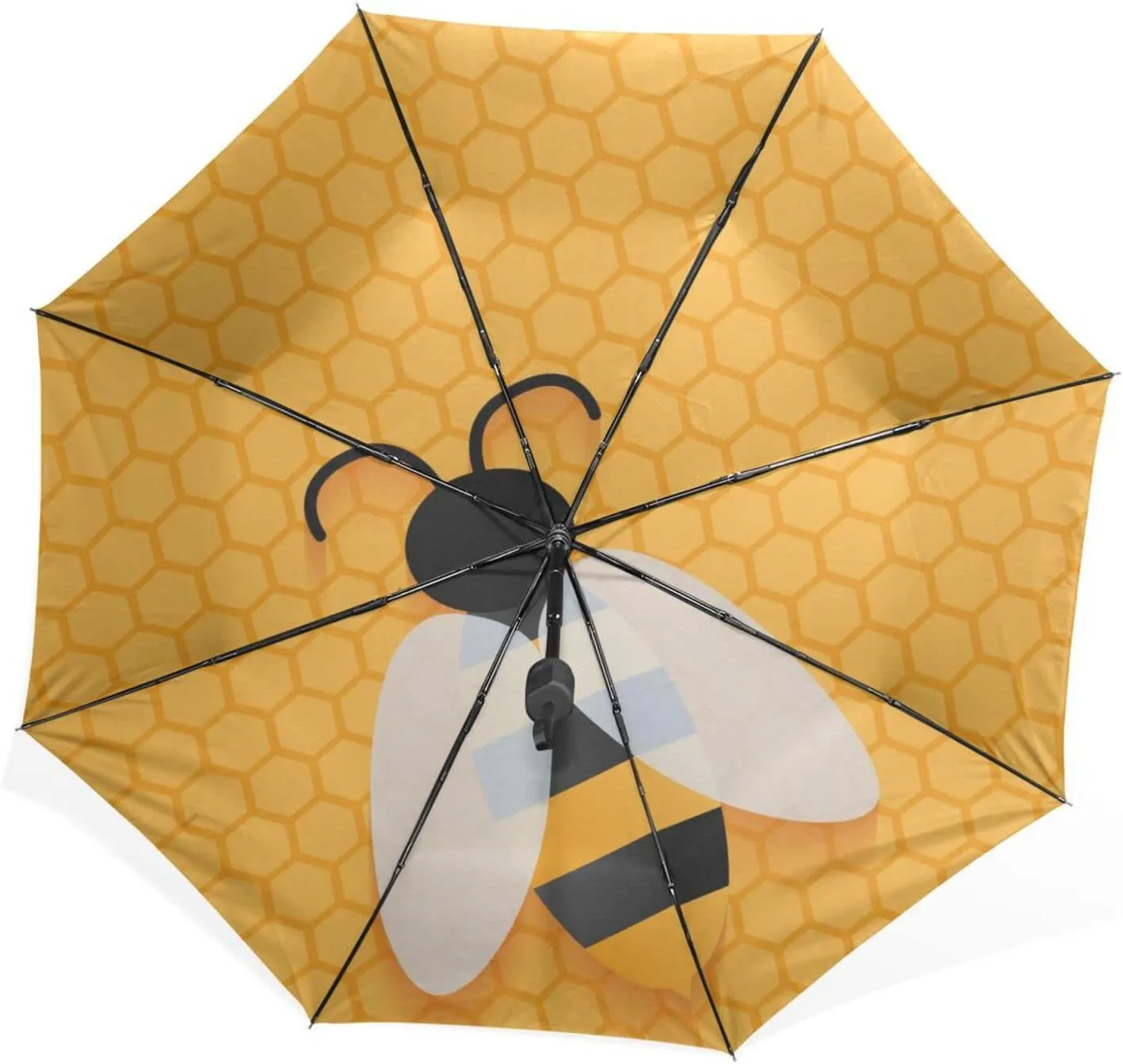 Poeticcity Rain Travel Umbrella, Hand Open Close Windproof Waterproof Folding Umbrella, Compact Canopy Strong Ray Parasol Umbrella