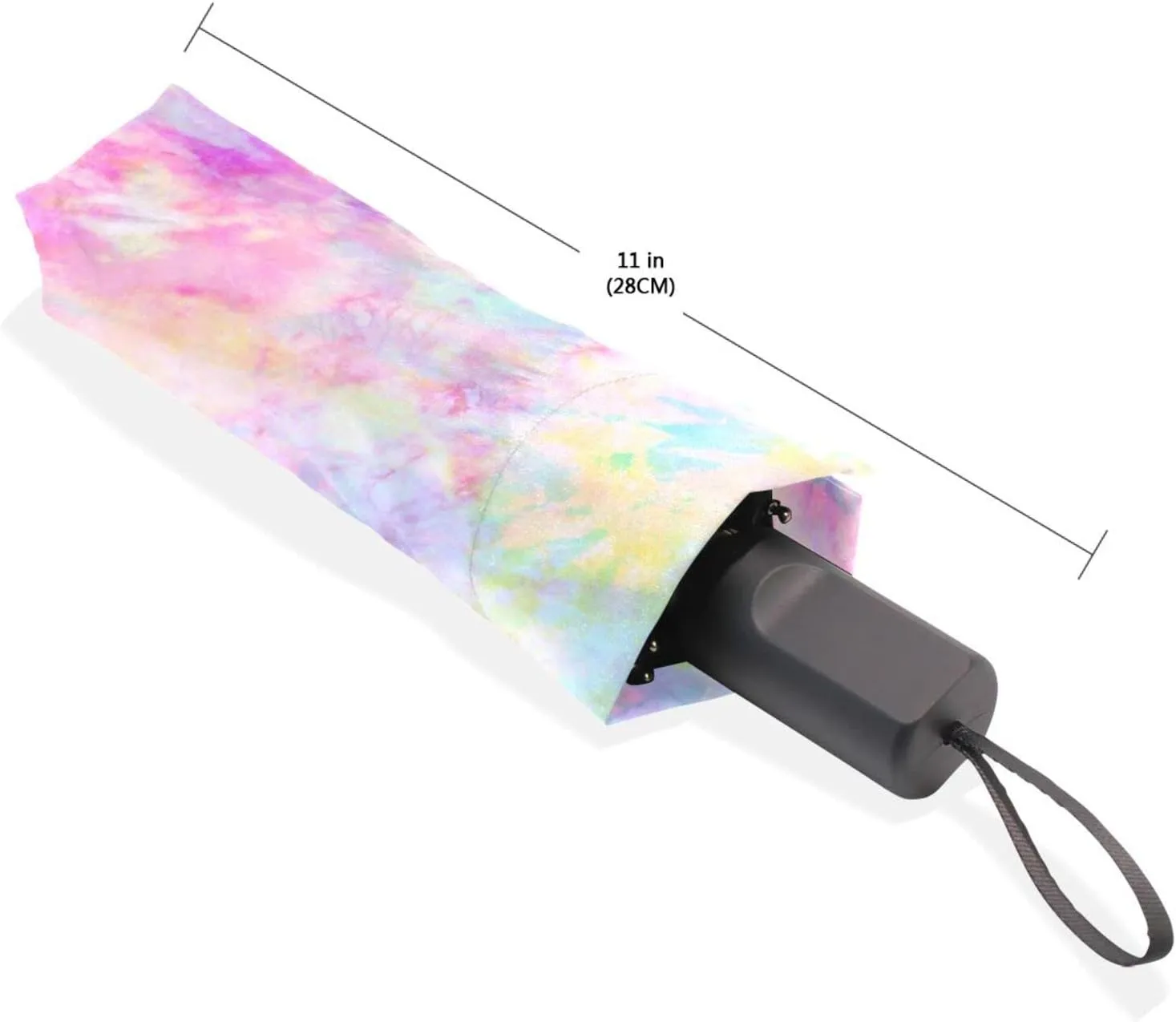 Poeticcity Rain Travel Umbrella, Hand Open Close Windproof Waterproof Folding Umbrella, Compact Canopy Strong Ray Parasol Umbrella