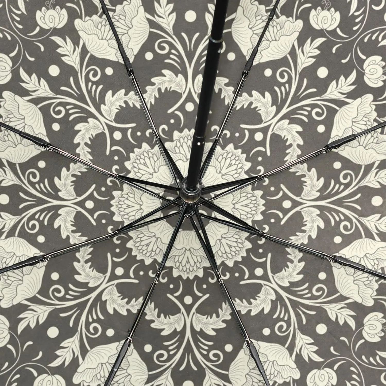 Poeticcity Rain Travel Umbrella, Hand Open Close Windproof Waterproof Folding Umbrella, Compact Canopy Strong Ray Parasol Umbrella