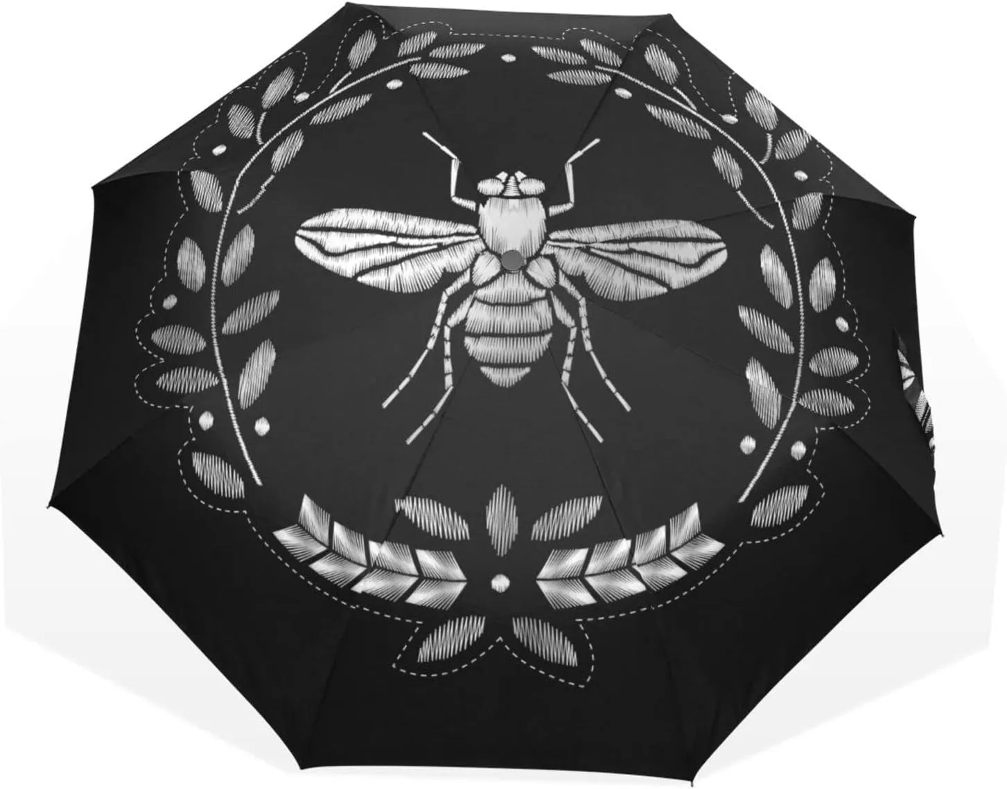 Poeticcity Rain Travel Umbrella, Hand Open Close Windproof Waterproof Folding Umbrella, Compact Canopy Strong Ray Parasol Umbrella