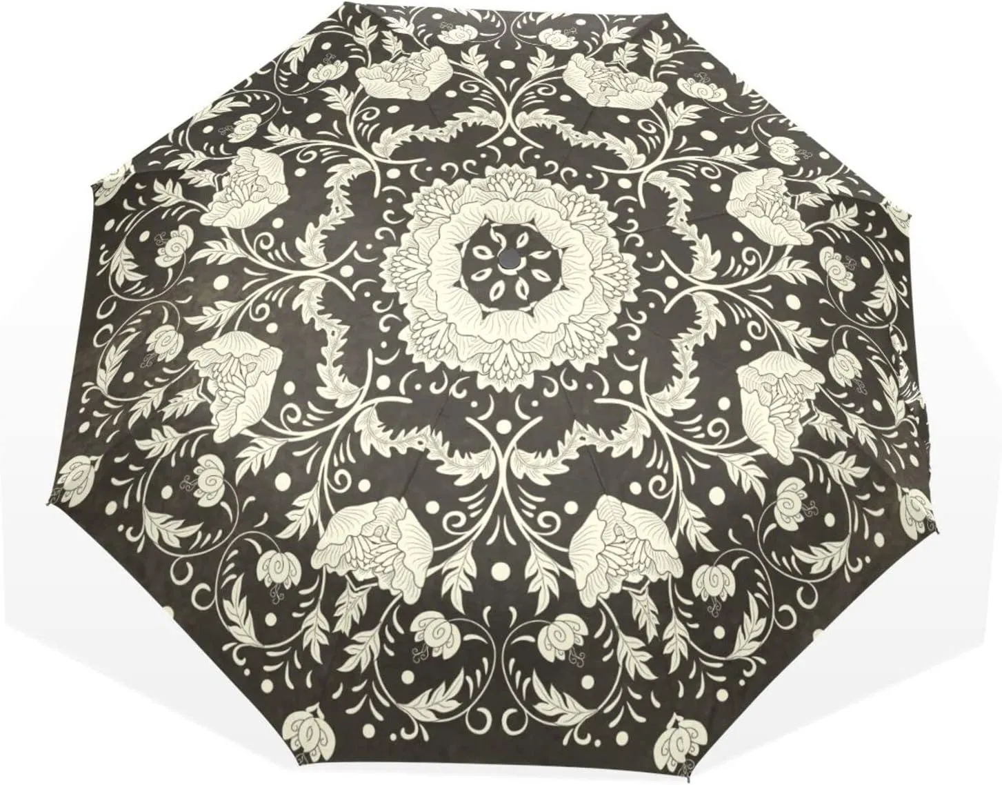 Poeticcity Rain Travel Umbrella, Hand Open Close Windproof Waterproof Folding Umbrella, Compact Canopy Strong Ray Parasol Umbrella