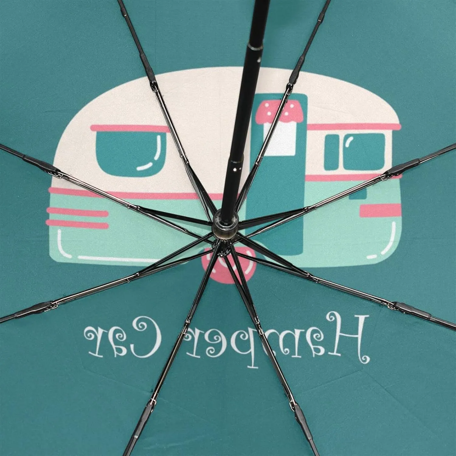 Poeticcity Rain Travel Umbrella, Hand Open Close Windproof Waterproof Folding Umbrella, Compact Canopy Strong Ray Parasol Umbrella