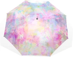 Poeticcity Rain Travel Umbrella, Hand Open Close Windproof Waterproof Folding Umbrella, Compact Canopy Strong Ray Parasol Umbrella