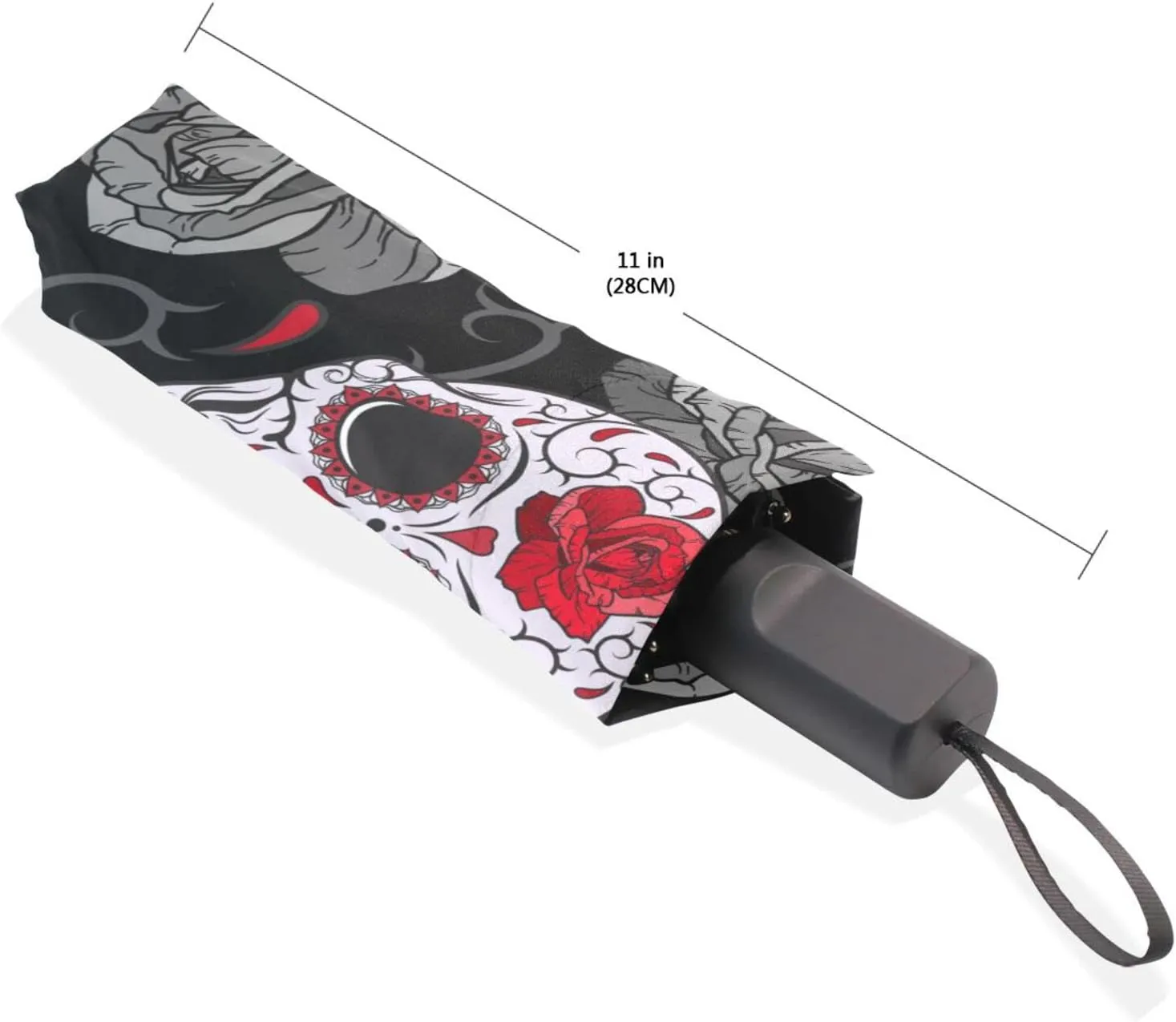 Poeticcity Rain Travel Umbrella, Hand Open Close Windproof Waterproof Folding Umbrella, Compact Canopy Strong Ray Parasol Umbrella