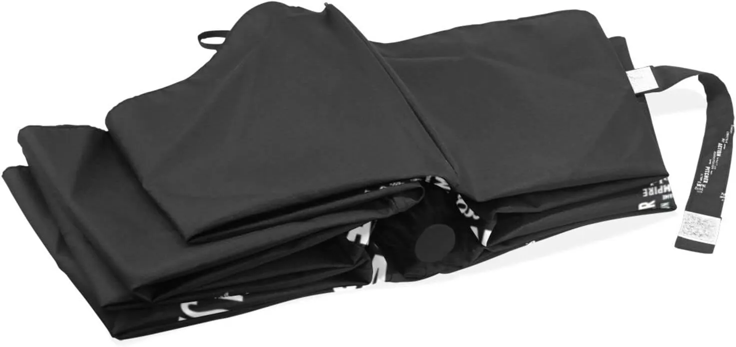 Poeticcity Travel Umbrella, Hand Open Close Windproof Waterproof Folding Umbrella, Black Tape Compact Canopy Strong Anti UV Ray Parasol