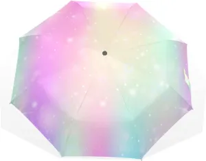 Poeticcity Travel Umbrella, Hand Open Close Windproof Waterproof Folding Umbrella, Black Tape Compact Canopy Strong Anti UV Ray Parasol