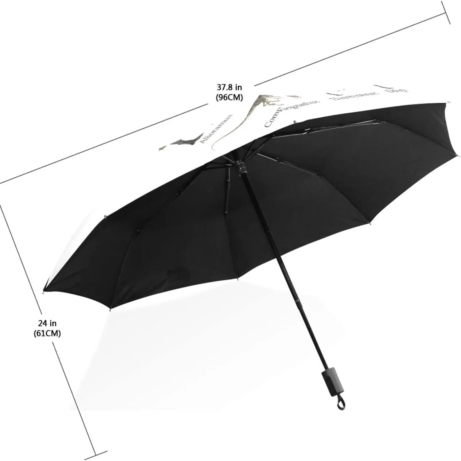 Poeticcity Travel Umbrella, Hand Open Close Windproof Waterproof Folding Umbrella, Black Tape Compact Canopy Strong Anti UV Ray Parasol