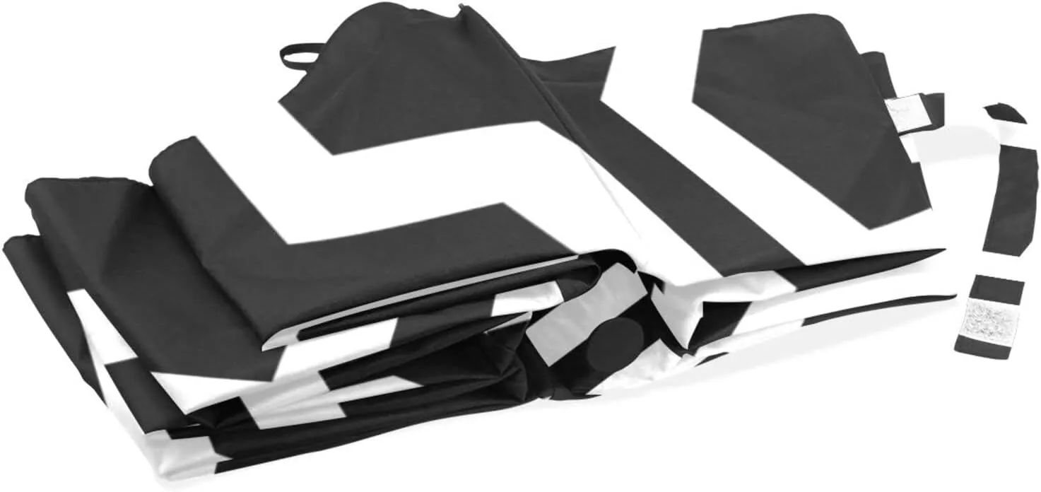 Poeticcity Travel Umbrella, Hand Open Close Windproof Waterproof Folding Umbrella, Black Tape Compact Canopy Strong Anti UV Ray Parasol