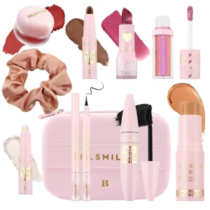 Ponhey All in One Makeup Kit for Women Full Kit,Makeup Gift Set for Beginners. Makeup Kit With Liquid Eyeshadow Lipstick Blush Mascara Eyebrow pencil Pink Cosmetic Bag