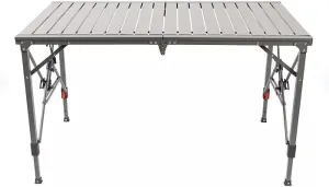 Portable Aluminum Folding Camping Table, Height Adjustable Legs, Slatted Top, Outdoor Picnic,Camping, Events.