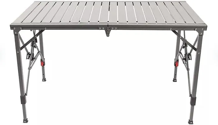 Portable Aluminum Folding Camping Table, Height Adjustable Legs, Slatted Top, Outdoor Picnic,Camping, Events.