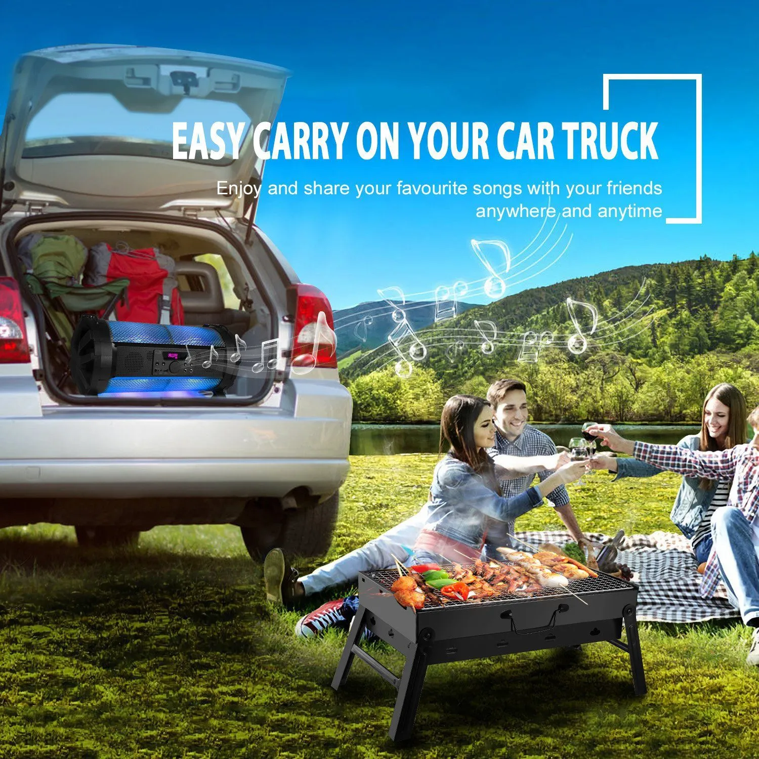 Portable Barbecue Grill Foldable Charcoal