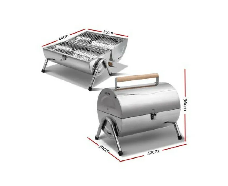 Portable BBQ Drill Outdoor Camping Charcoal Barbeque Smoker Foldable/Wood Handel