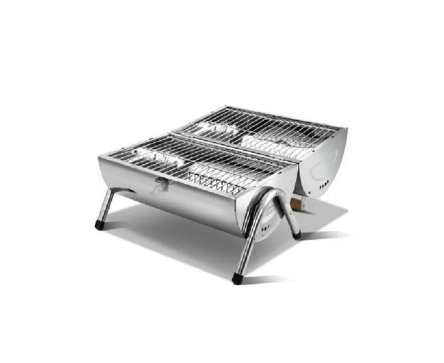 Portable BBQ Drill Outdoor Camping Charcoal Barbeque Smoker Foldable/Wood Handel