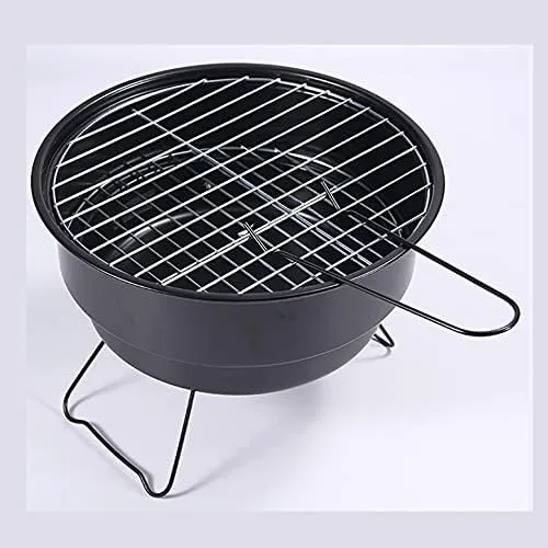 Portable BBQ Grill Round Barbecue Rack Stainless Steel Mini BBQ Charcoal Grill Camping Barbecue Tools