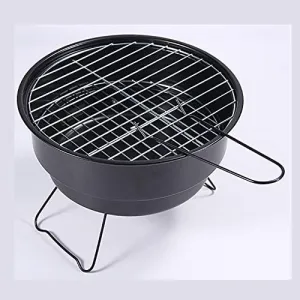 Portable BBQ Grill Round Barbecue Rack Stainless Steel Mini BBQ Charcoal Grill Camping Barbecue Tools