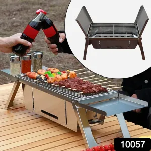Portable BBQ Grill, Stainless Steel, Folding Charcoal