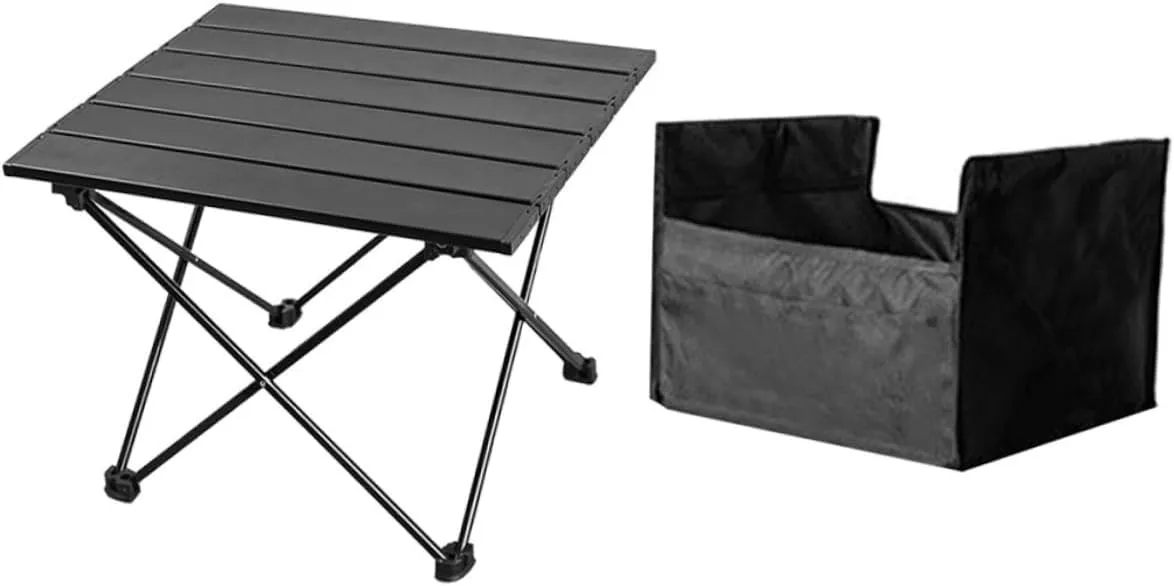 Portable Camping Desk Storage Bag Compact and Lightweight Outdoor Folding Table for Camping Beach Picnic and Gathering Aluminum Alloy Desktop Wear-Resistant