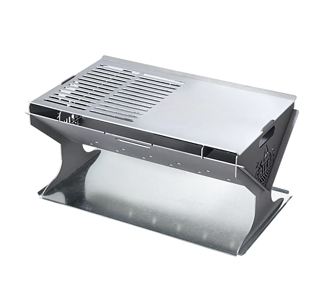 Portable Camping Fire Pit 2-in-1 Charcoal BBQ Grill