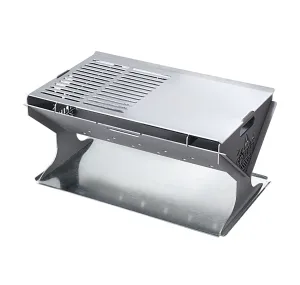 Portable Camping Fire Pit 2-in-1 Charcoal BBQ Grill